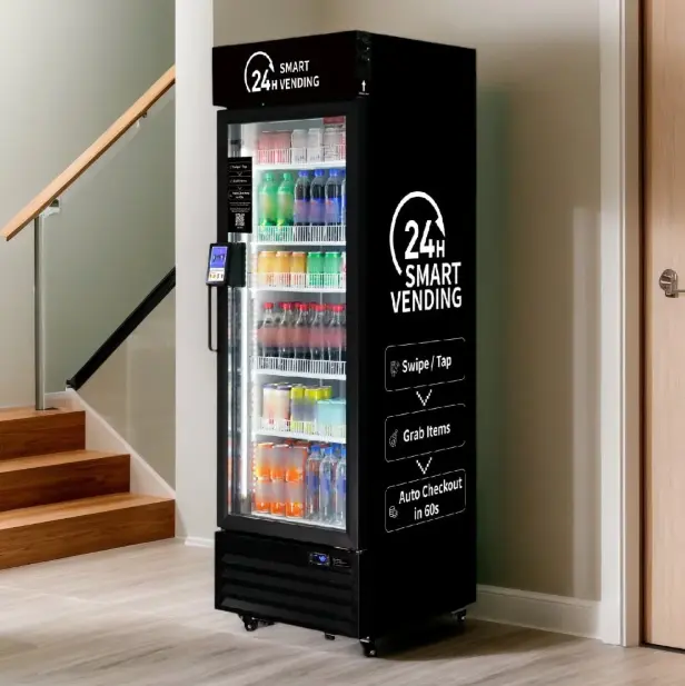 Smart vending machine in modern setting